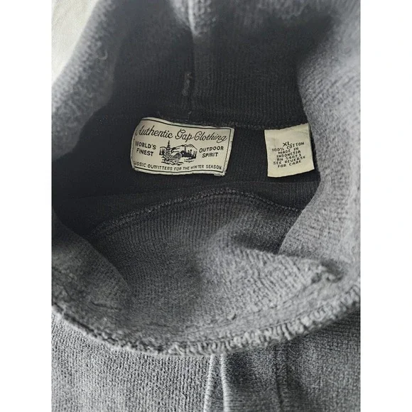 Vintage 90s GAP Faded Blank Ribbed Knit Turtleneck Sweater Gray Mens Xl - Picture 5 of 8